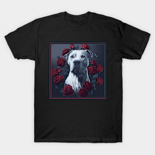 Dogo argentinian red roses T-Shirt